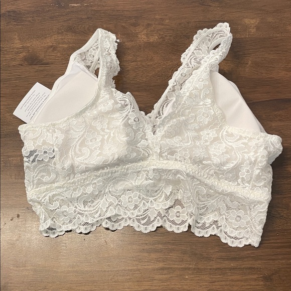NEW Smart & Sexy White Stretch Lace Deep V Wireless Bralette Size XL - Picture 4 of 7